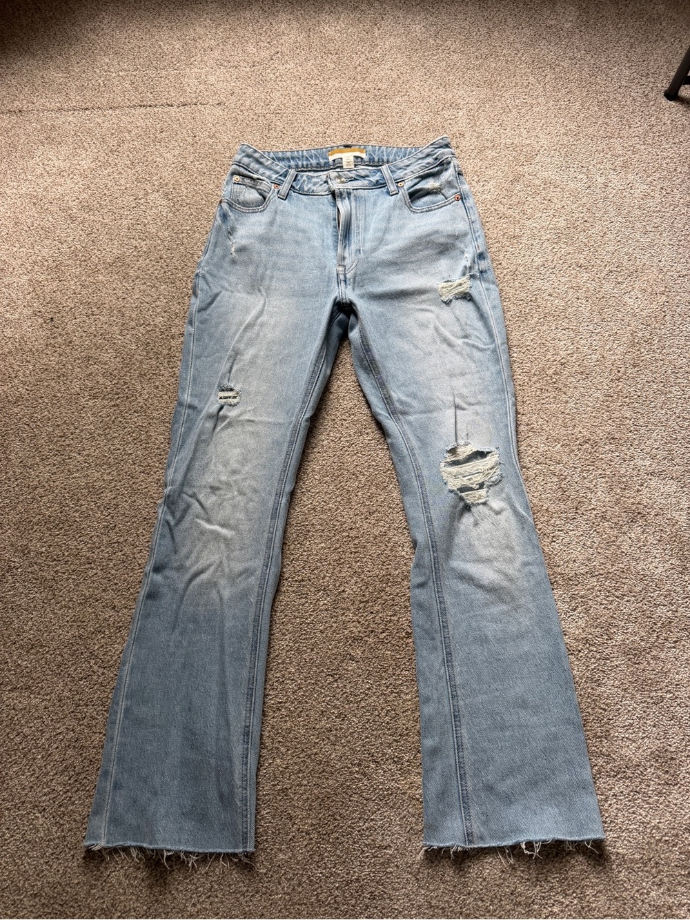 Maurices Light Blue Distressed Flare Jeans